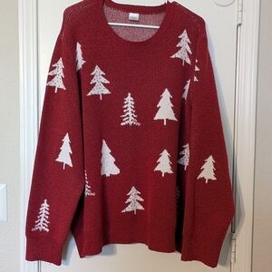 Holiday Time Red and White Knit Sweater